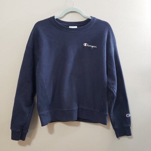 Vintage Champion Sweatshirt Navy Logo L - Picture 2 of 9